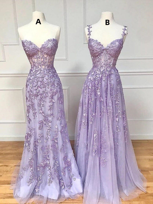 A-B Style Robe Ball Gown Lace Sweetheart Elegant Women Party Dress Luxury Gown Evening Dress Purple Skirt