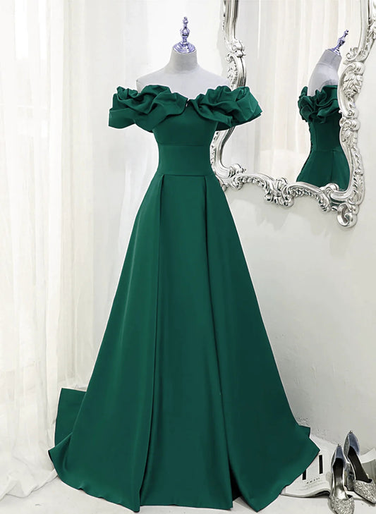 A-line Off-the-shoulder Floor-length Ball Gown, Sweetheart Neckline Party Dress