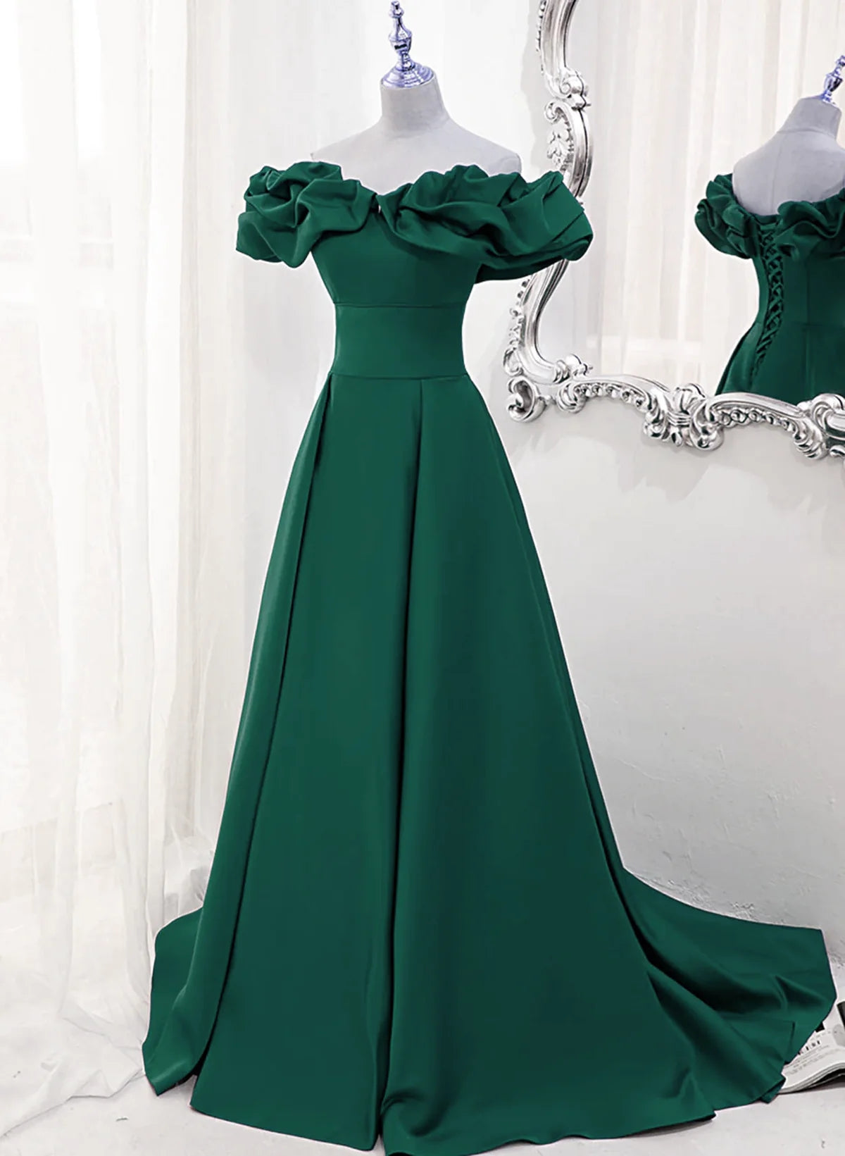 A-line Off-the-shoulder Floor-length Ball Gown, Sweetheart Neckline Party Dress